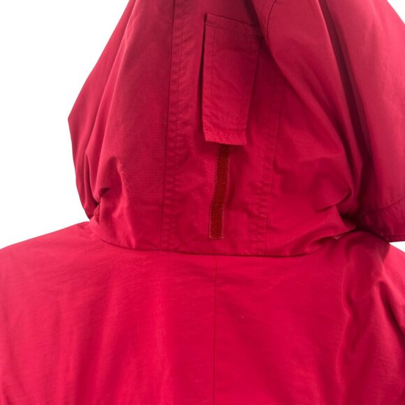 L.L. Bean Red Waterproof Hooded Coat With Removable Gray Fleece Jacket Size S - Picture 4 of 9